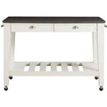 White Kitchen Cart with Grey Top A40345