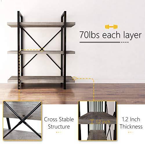 3-Tier Metal and Wood Bookshelf L858