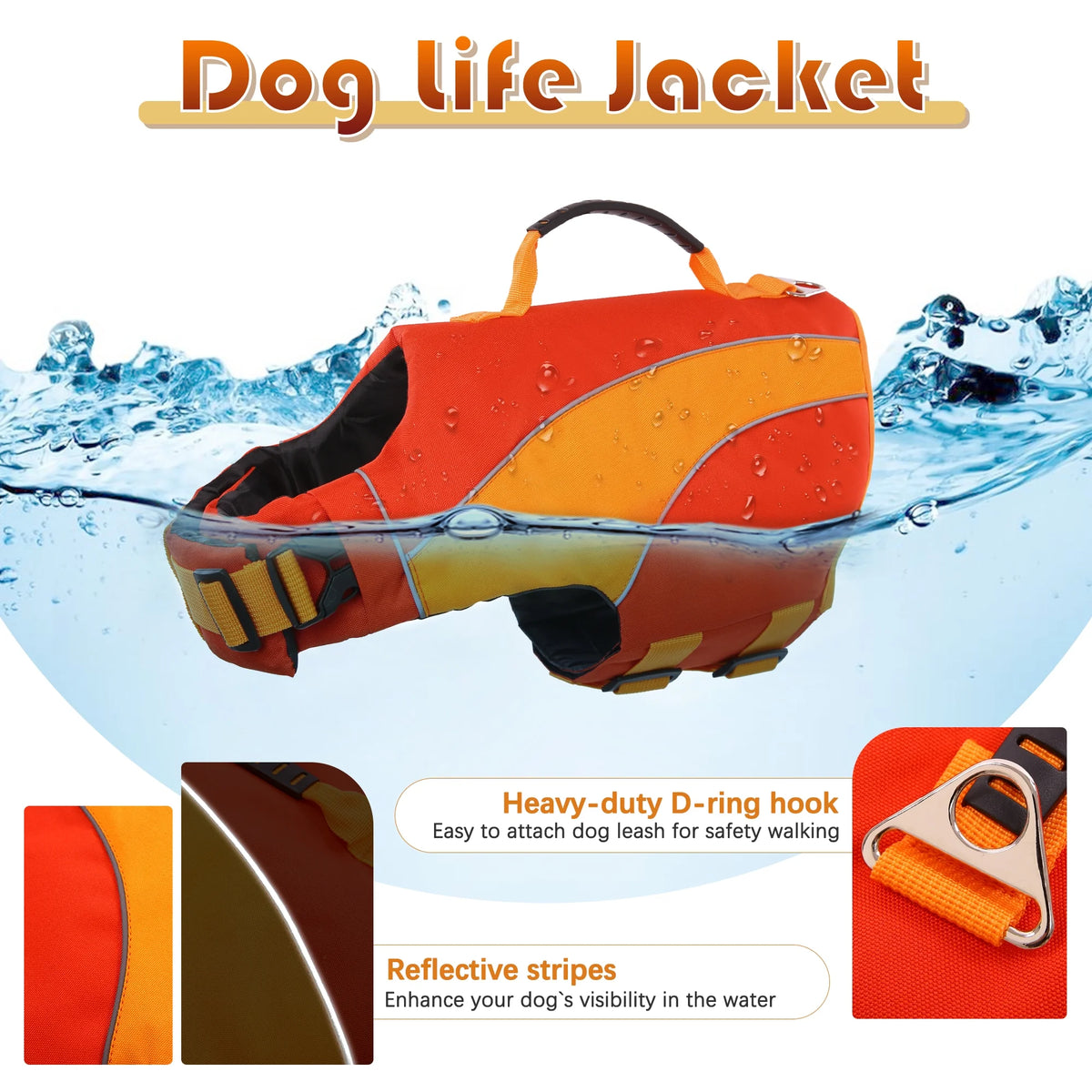 Dog Life Jacket with Reflective Stripes P900