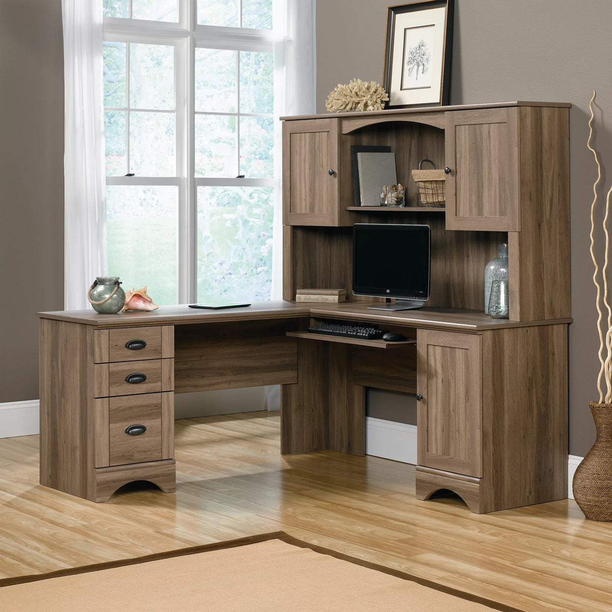 L Shaped Computer Desk with Storage U205