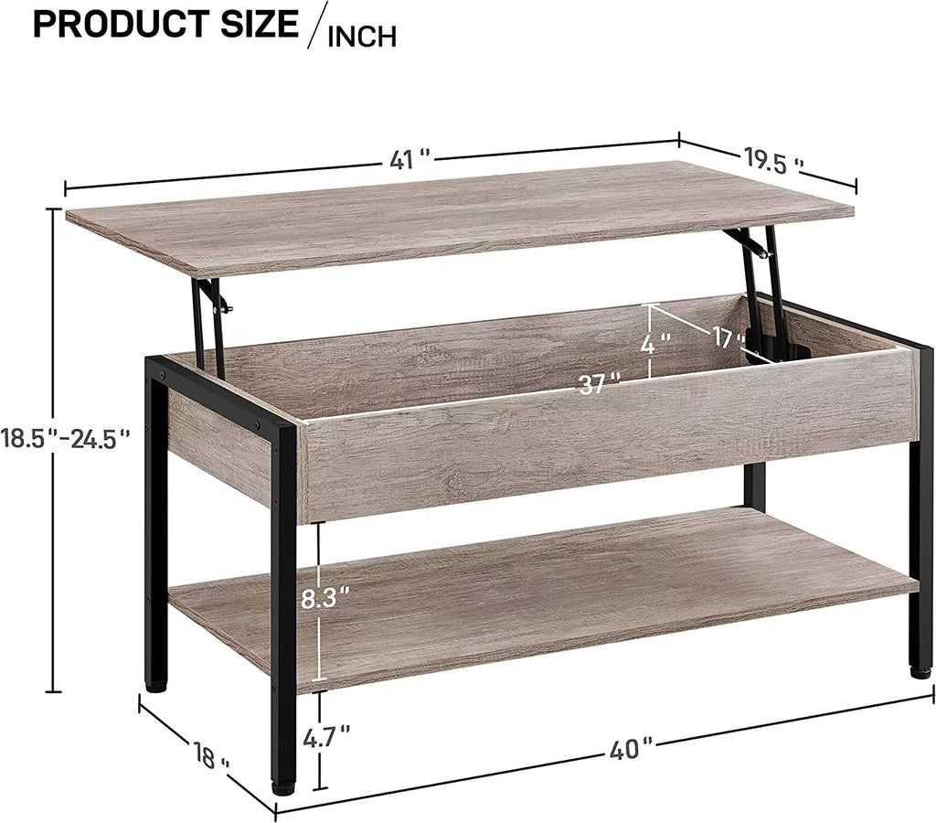 Lift Top Coffee Table Set of 3 with Hidden Storage B31554