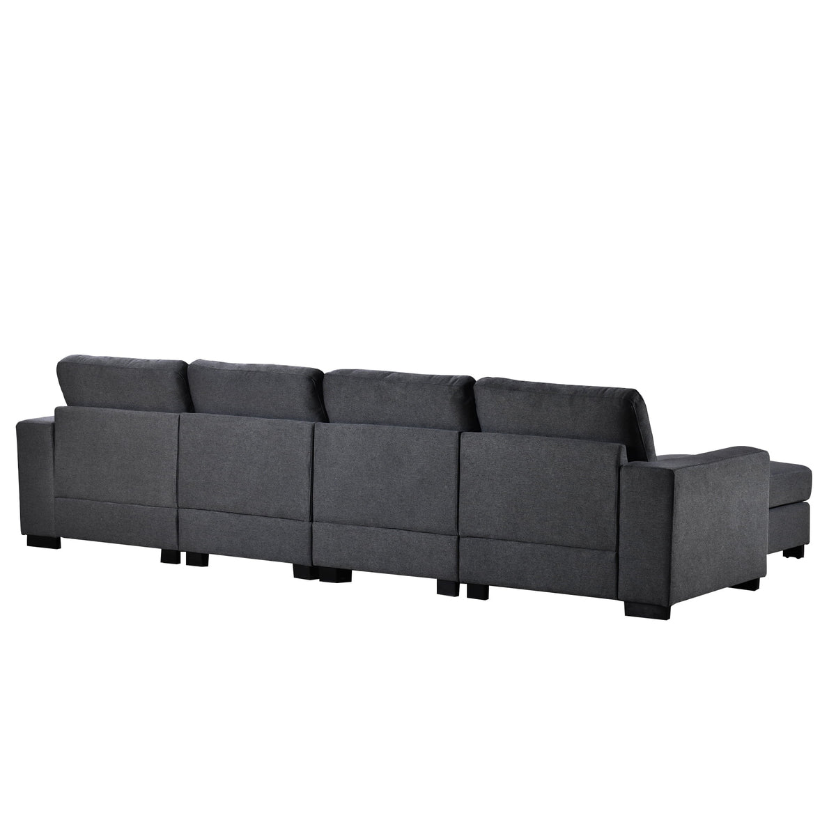 Gray U Shaped 6 Seater Sectional Sofa with Ottomans T311
