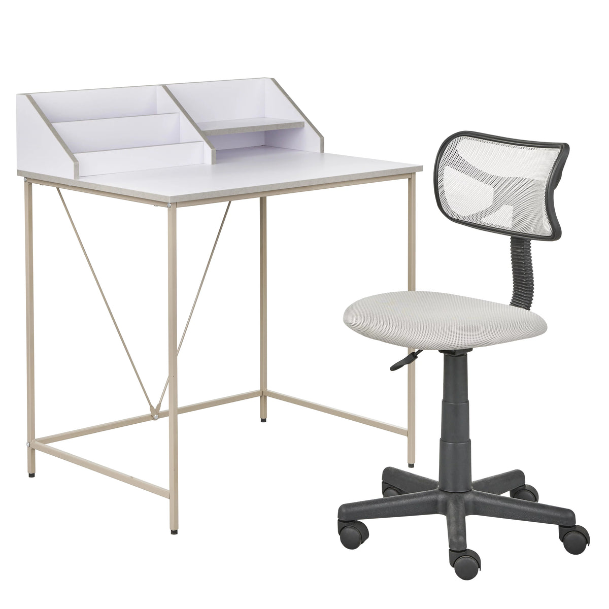 Kids Writing Desk with Chair and Hutch N5297