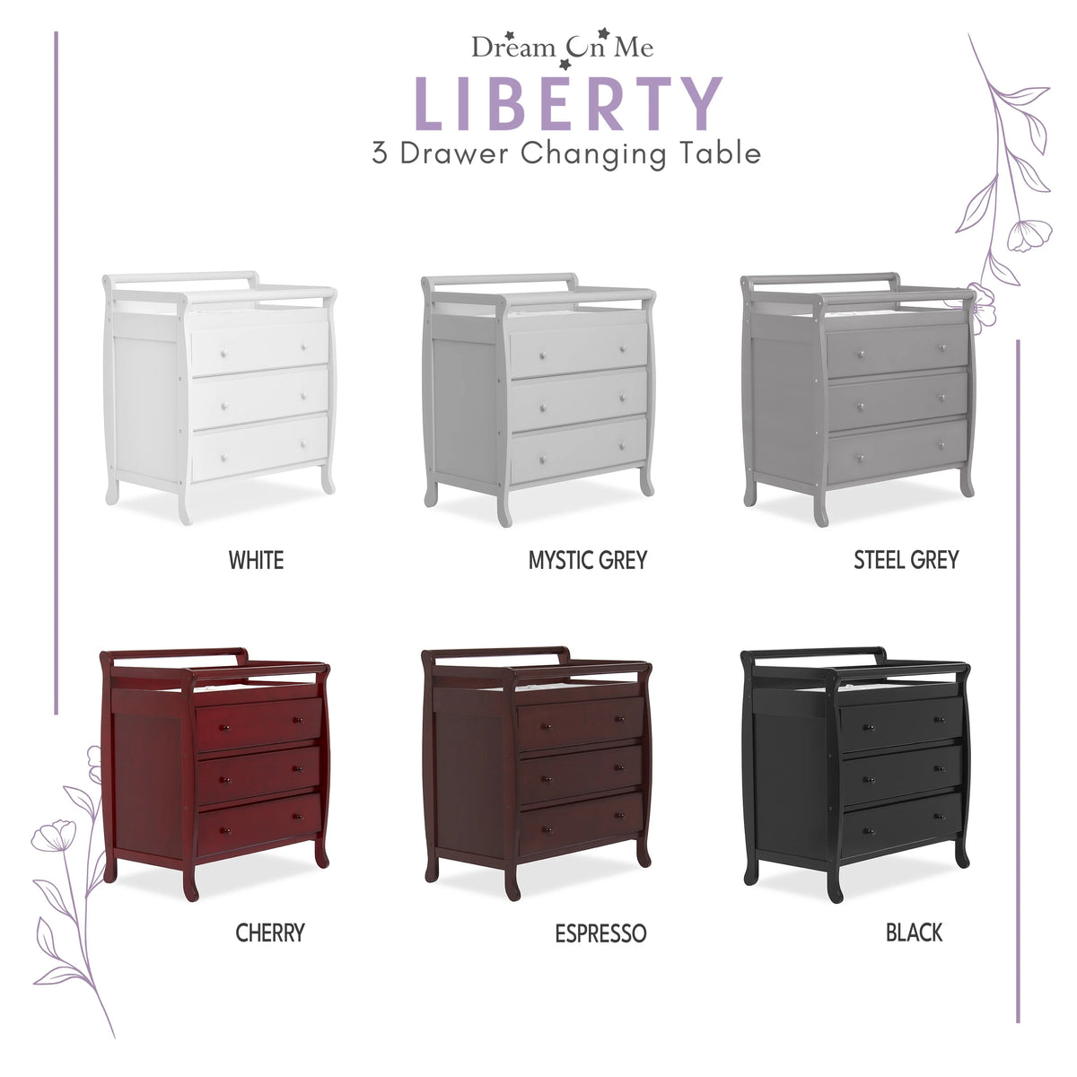 White 3 Drawer Changing Table A282778