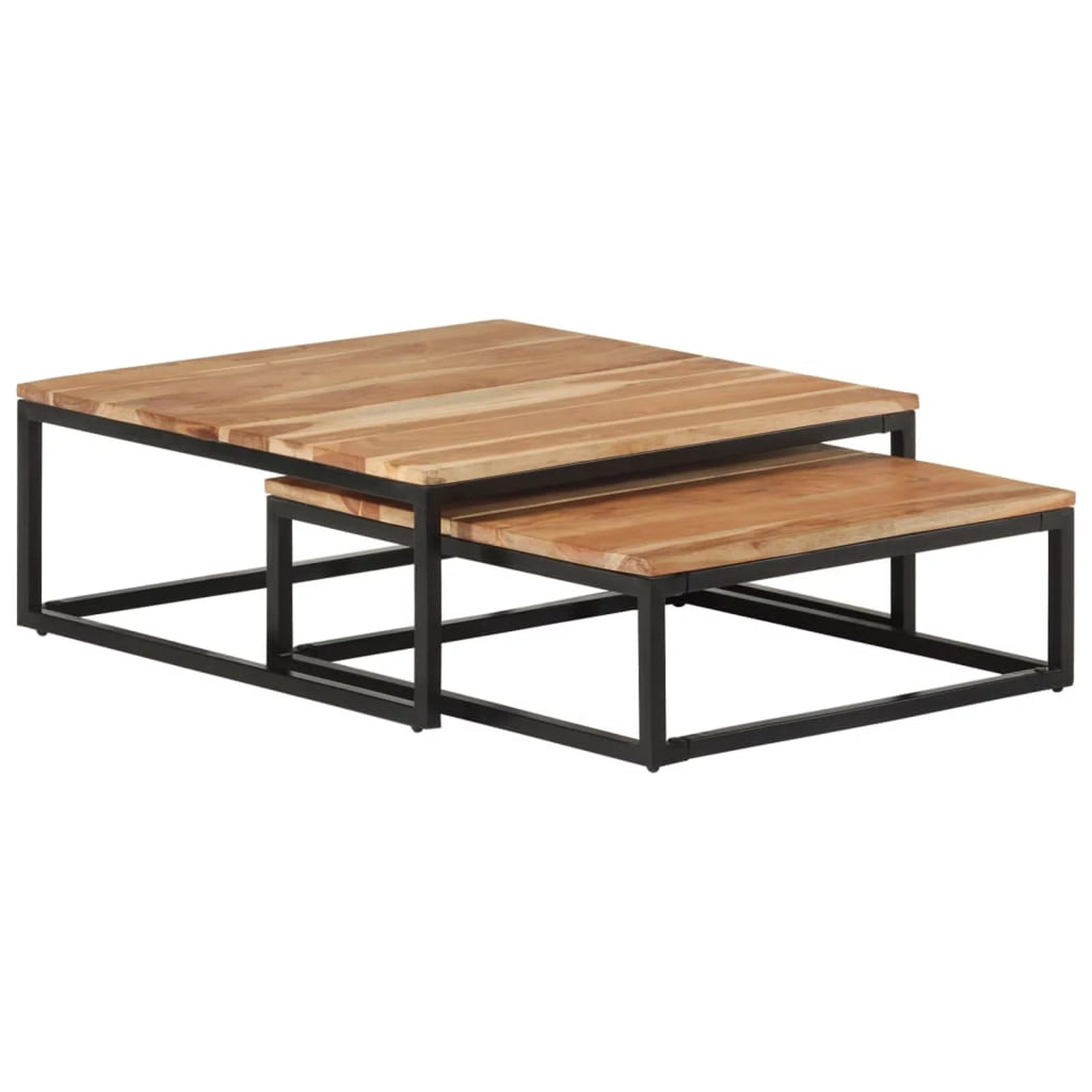 Nesting Coffee Tables 2 pcs Solid Acacia Wood B904175