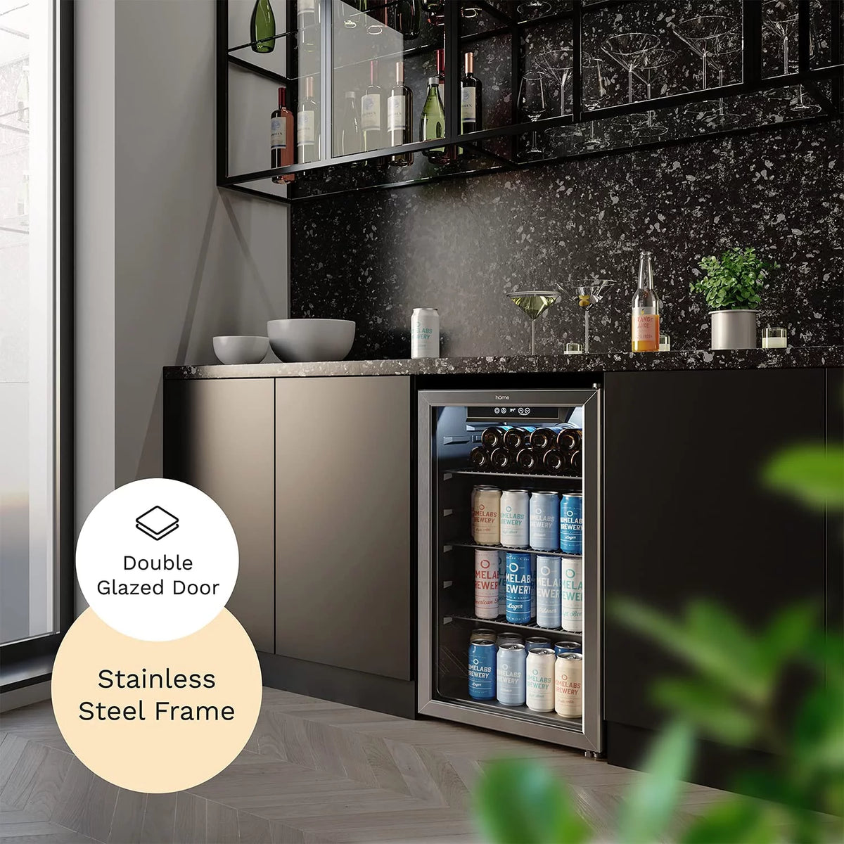 120 Can Mini Fridge with Glass Door C140