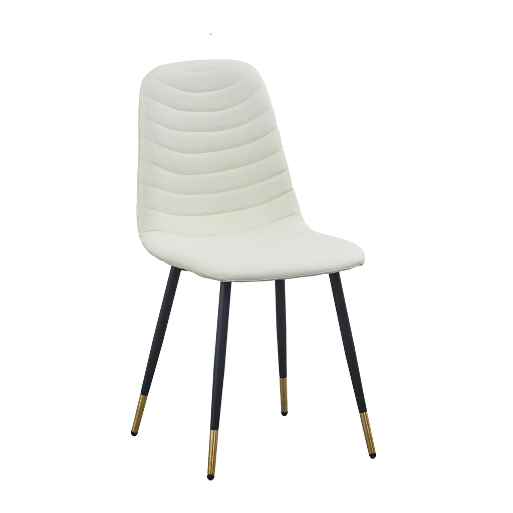 White Velvet Tufted Dining Chairs Set of 4 R6615