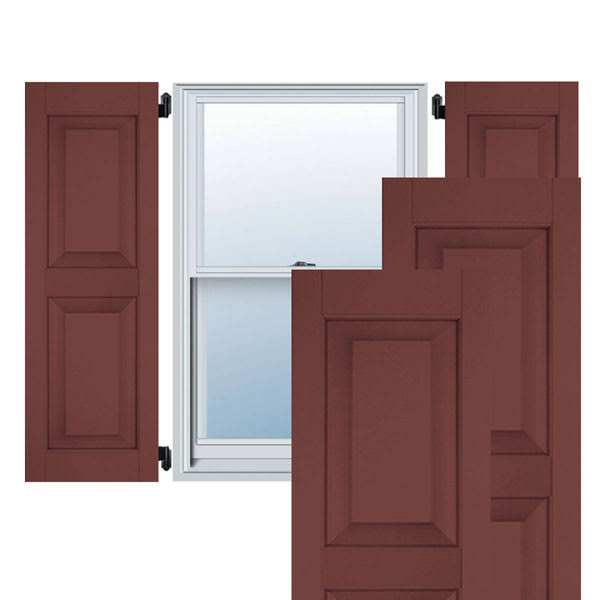 12 in. x 26 in. Exterior Real Wood Western Red Cedar Raised Panel Shutters Pair K1744
