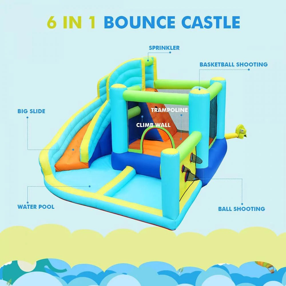Kids Inflatable Bounce House Ball Pit Play Slide With Blower R35533