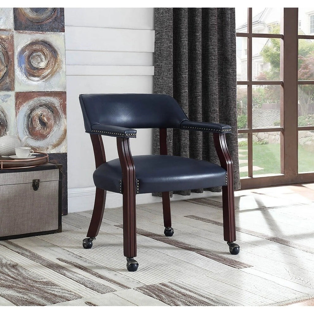 Faux Leather Home Office Chair with Casters I868
