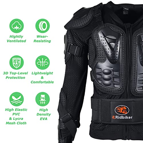 Motorcycle Jacket with Full Body Armor Chest Protection G3843