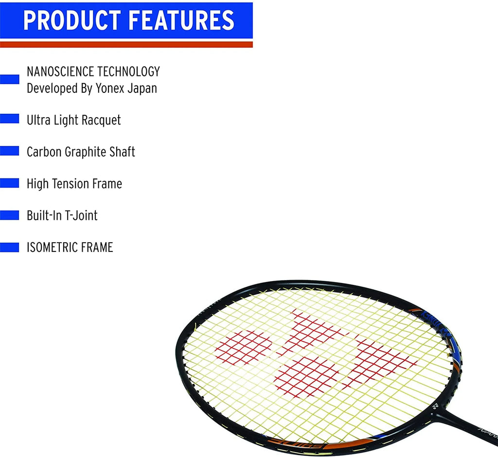 Black Graphite Badminton Racquet T92155