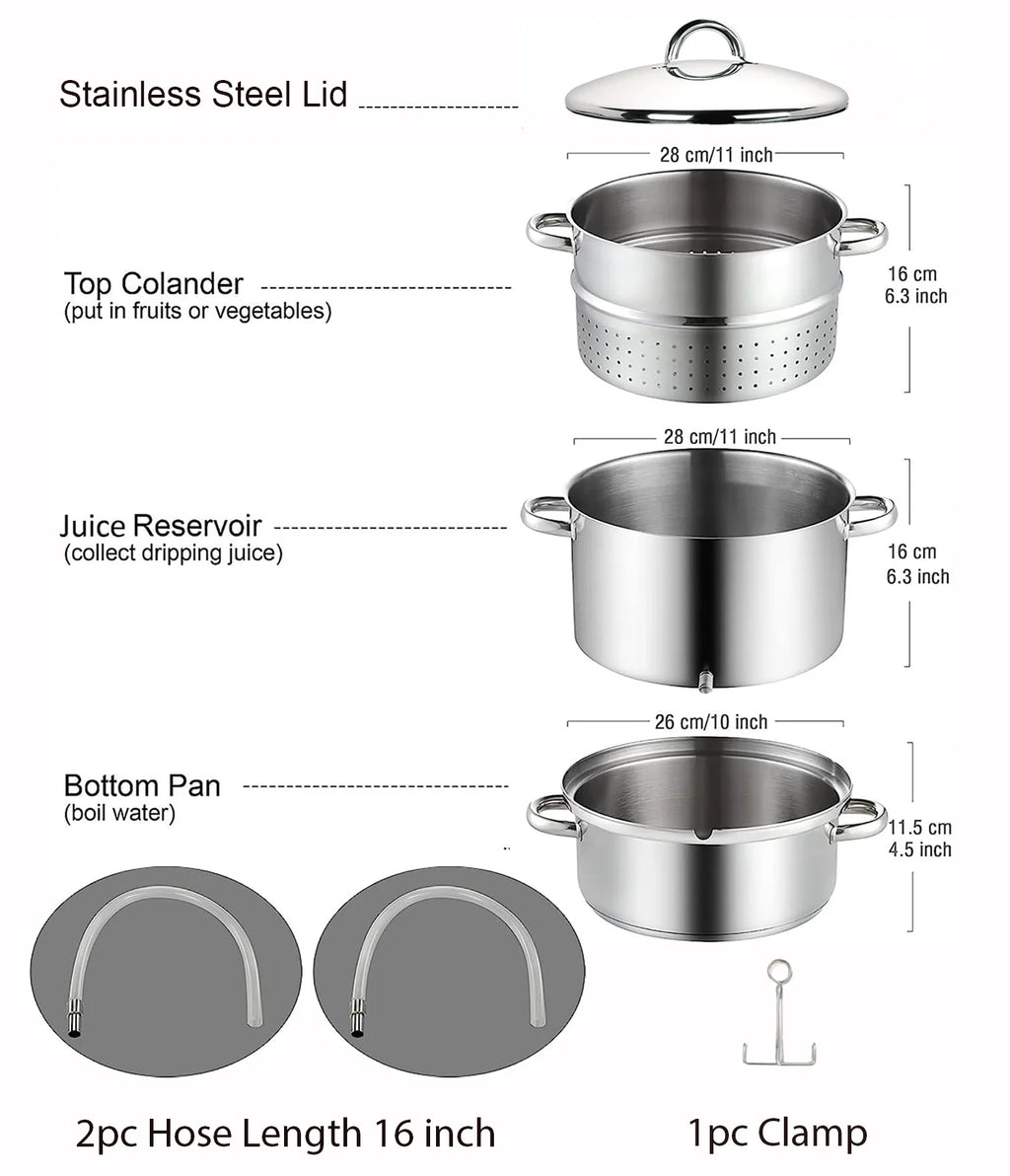 11-Quart Stainless Steel Canning Steamer Pot with Strainer and Lid V88901