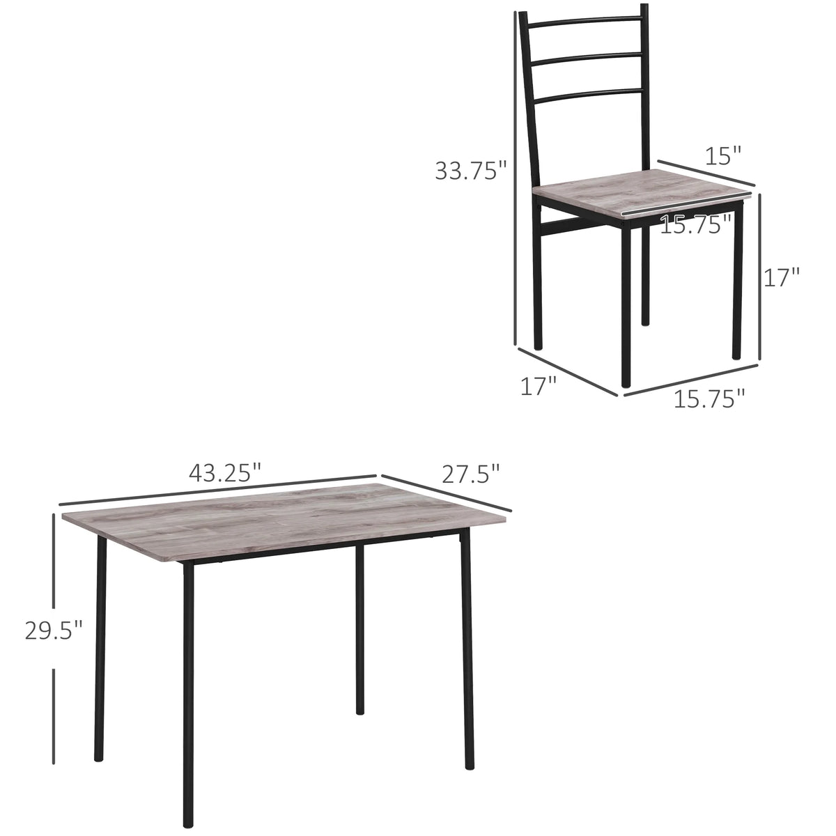 5 Piece Dining Table Set for 4 S79344
