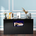 White Wall-Mounted TV Stand with LED Lights and 2 Storage Drawers H27289