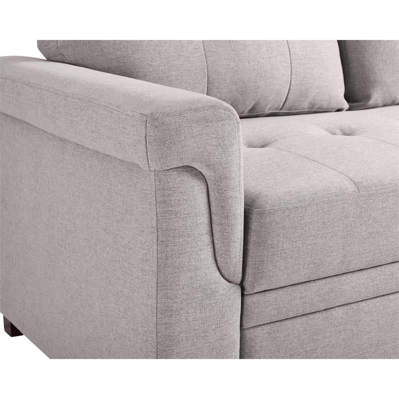 Light Gray Linen Reversible Sleeper Sofa D33867