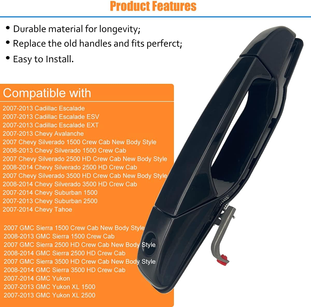 Black Exterior Door Handle Kit of 4 S2347