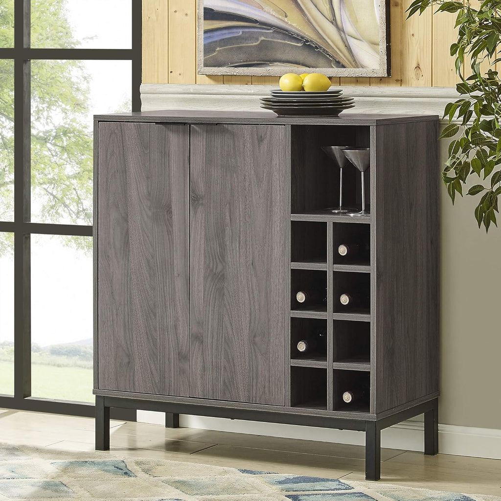 Brown 34 Inch Wood Storage Cabinet H161781