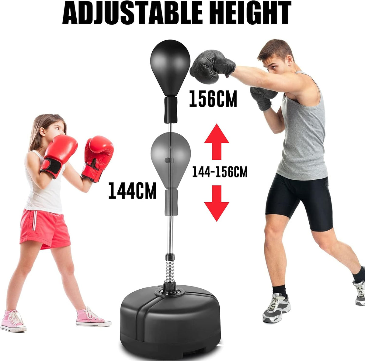 Black Reflex Bag Punching Boxing with Adjustable Height Spring X882470