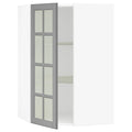 Corner Wall Cabinet with Glass Door, White/Gray, 26x15x40 W67110