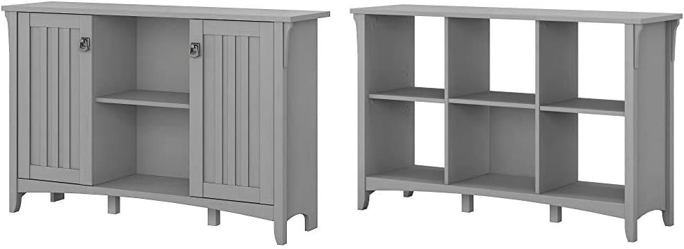 Cape Cod Gray Storage Cabinet with Doors & 6 Cube Organizer E653693