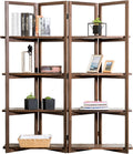 Dark Brown Wood 4 Tier Bookcase Room Divider Y68944