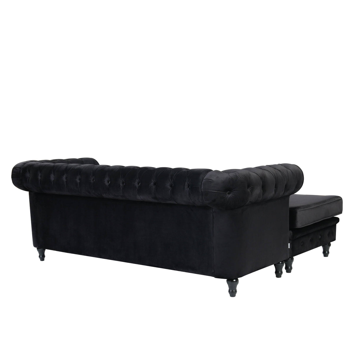 Red Velvet Rolled Arm Sofa with Ottoman B83221