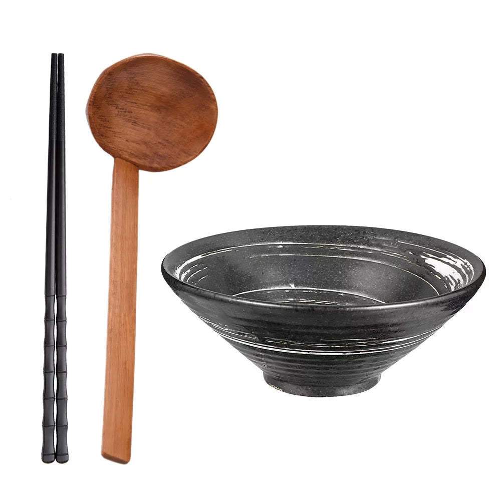Ceramic Japanese Noodle Soup Bowl Set 35Oz Y255877