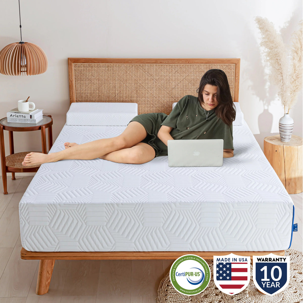 8 inch Green Tea Gel Infused Memory Foam Mattress, Twin M658