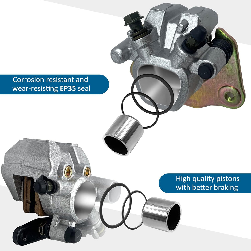 Front Left Right & Rear Brake Calipers for Suzuki Vinson 500 LT-A500F/LT-F500F 2003-2007 Pack of 2 Z76075