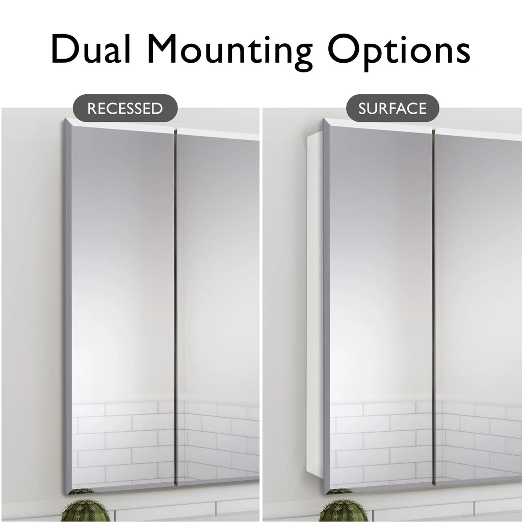 24.5-Inch Mirrored Bathroom Wall Cabinet C94675