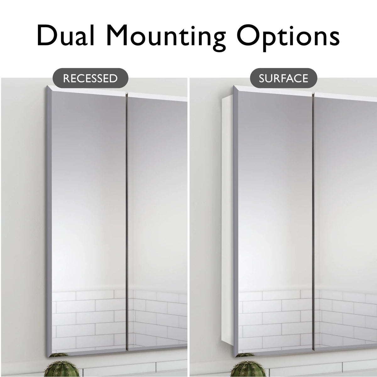 24.5-Inch Mirrored Bathroom Wall Cabinet C94675