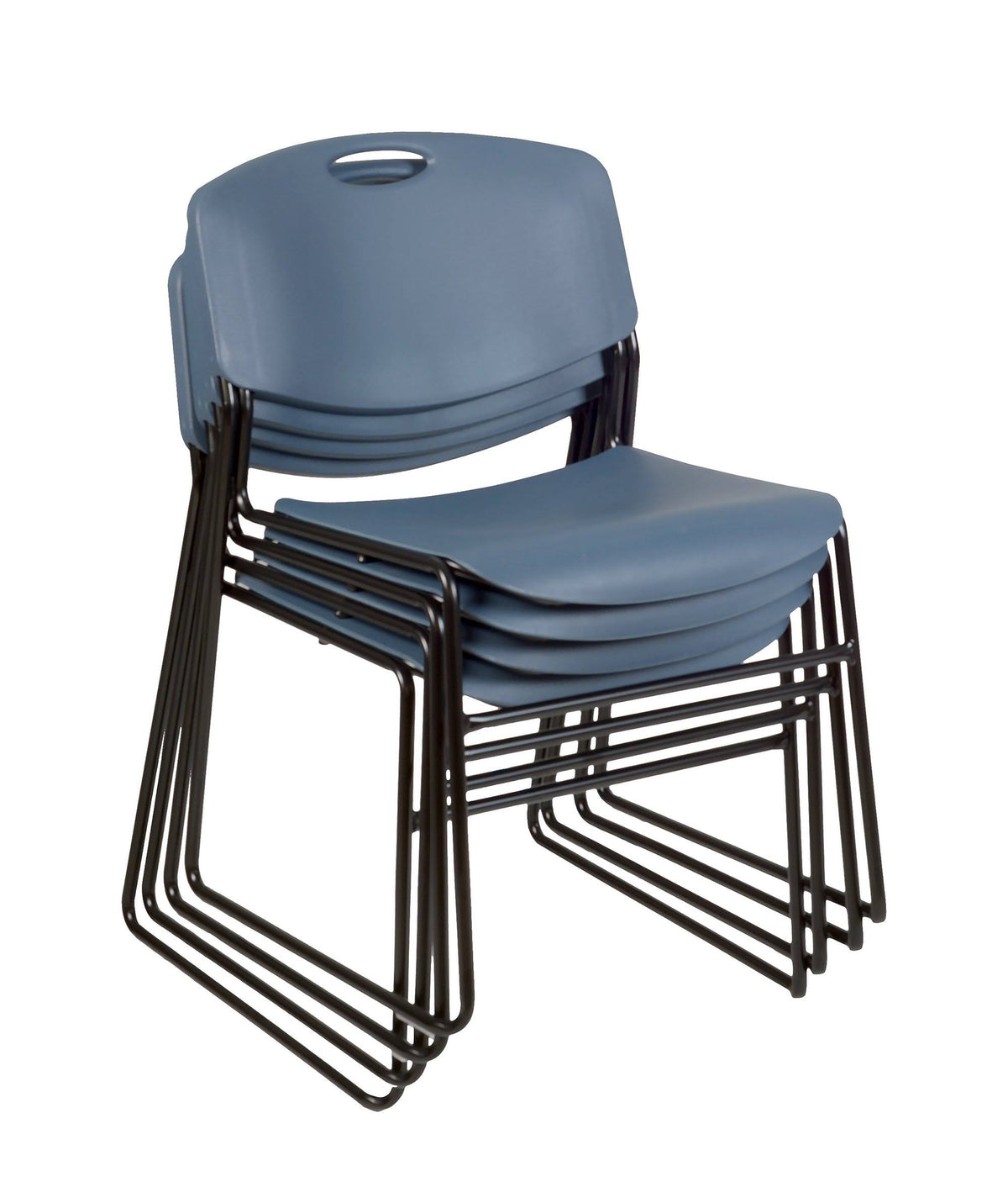 48x22 Round Breakroom Table with 4 Stack Chairs S6849