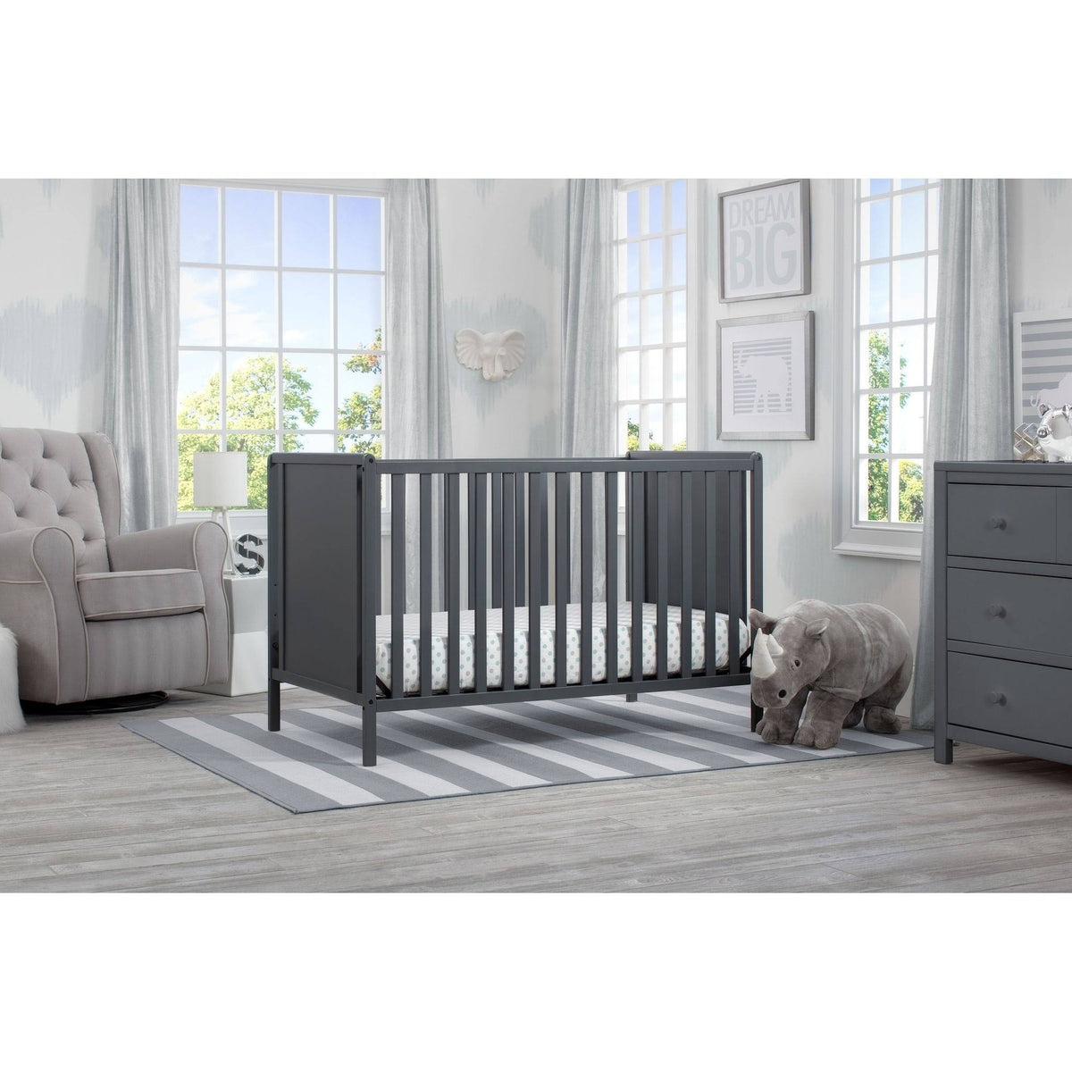 Charcoal Grey 4-in-1 Convertible Crib T48147
