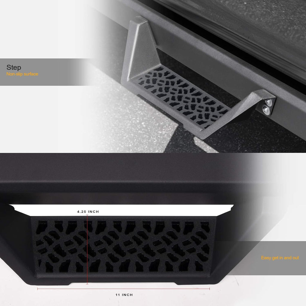 Matte Black Modular Drop Step Side Nerf Bars Running Boards A76246