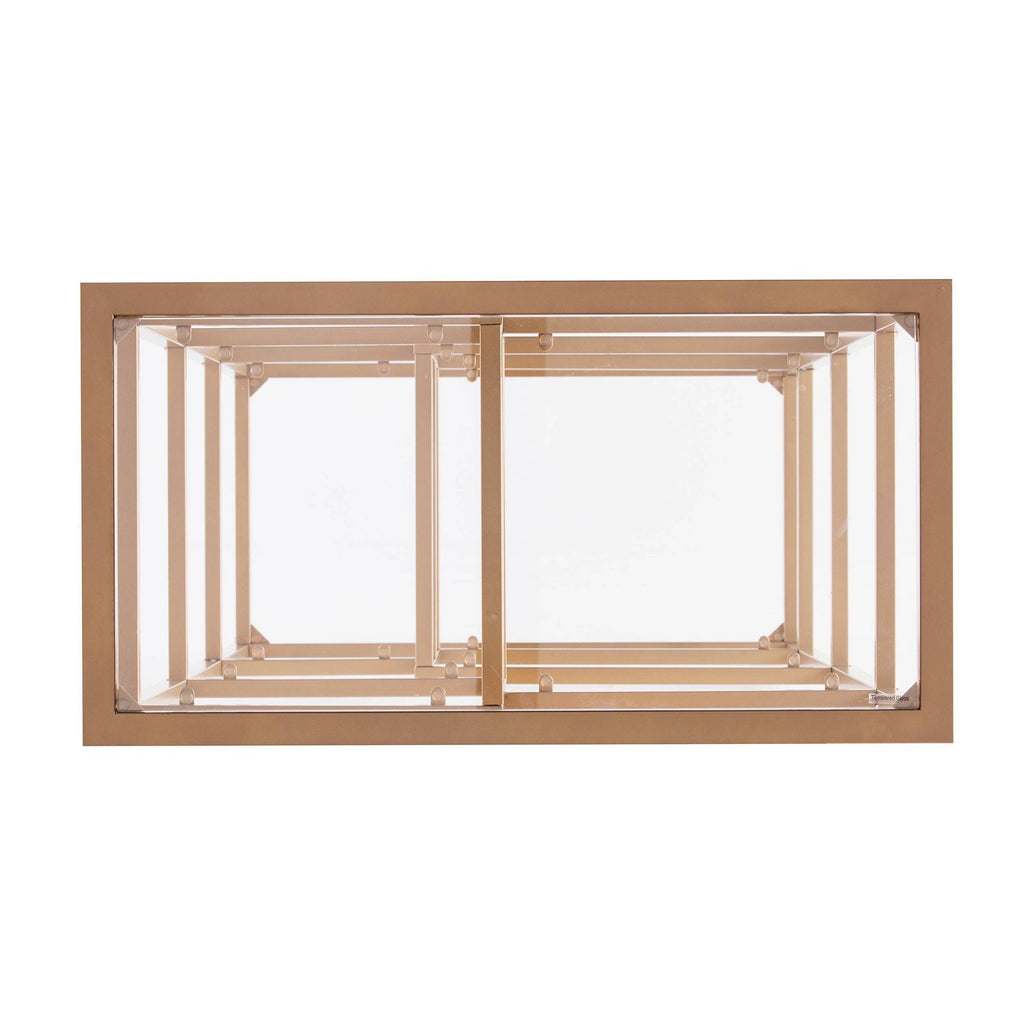 Gold Metal Glass Etagere Bookcase O540163