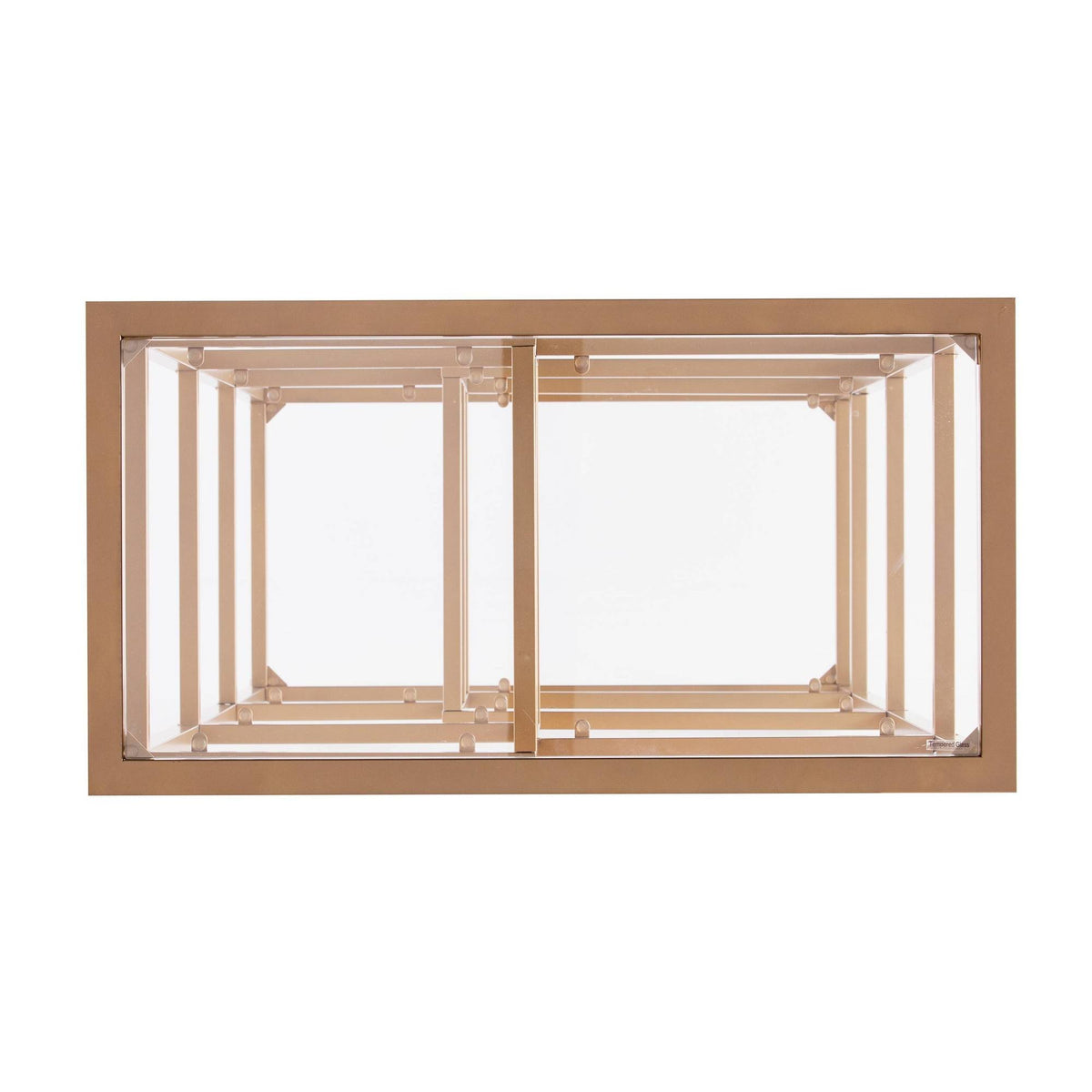 Gold Metal Glass Etagere Bookcase O540163