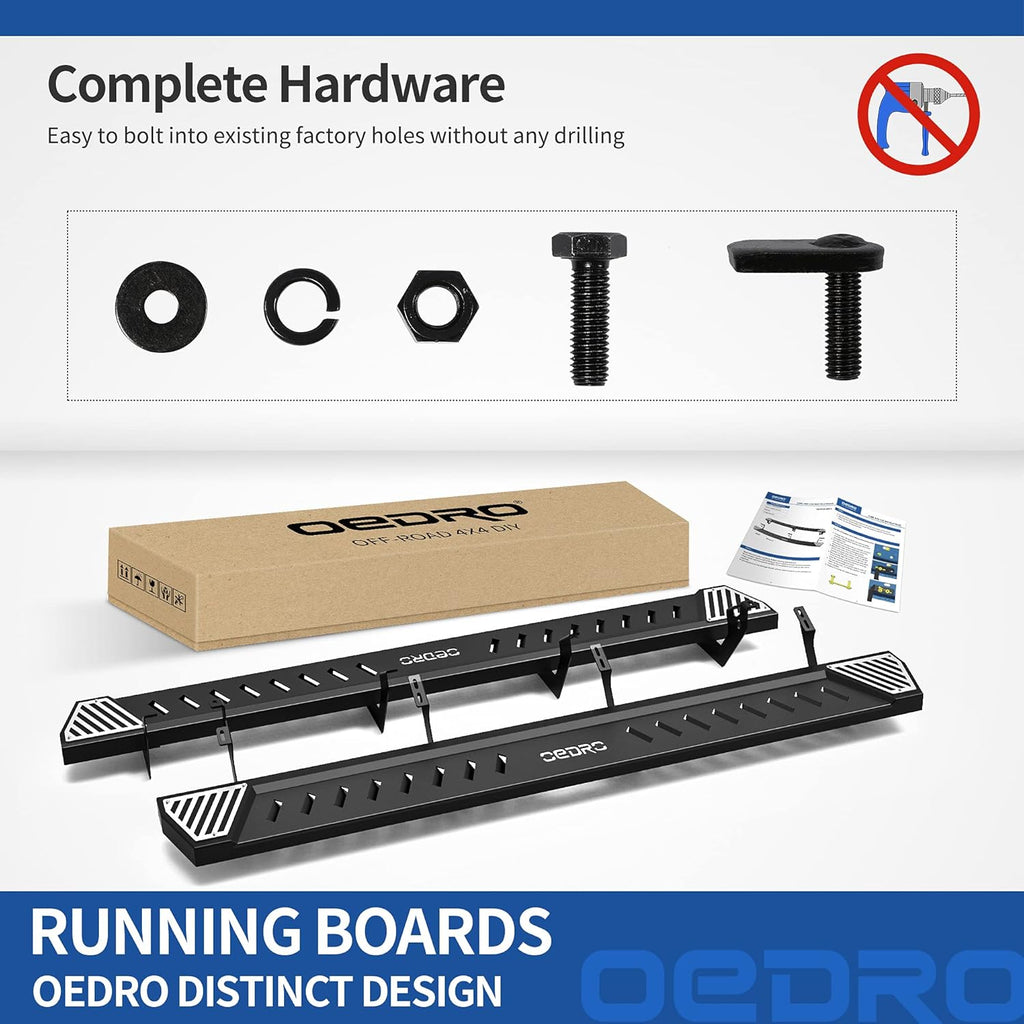 Running Boards Textured Black Steel Side Step Rails X4646