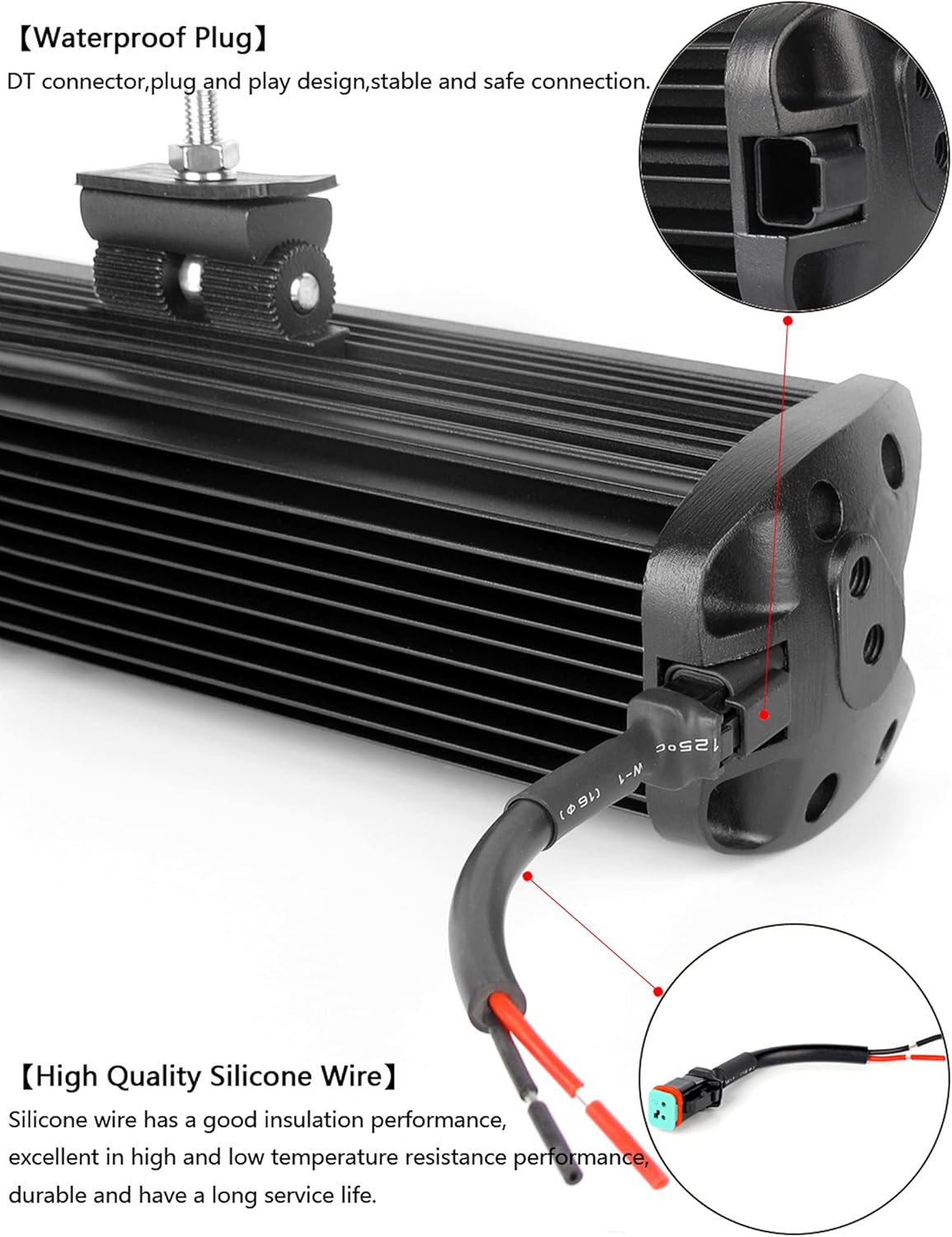 Off Road LED Light Bar 14 Inch 60W Single Row Flood Beam Waterproof P673