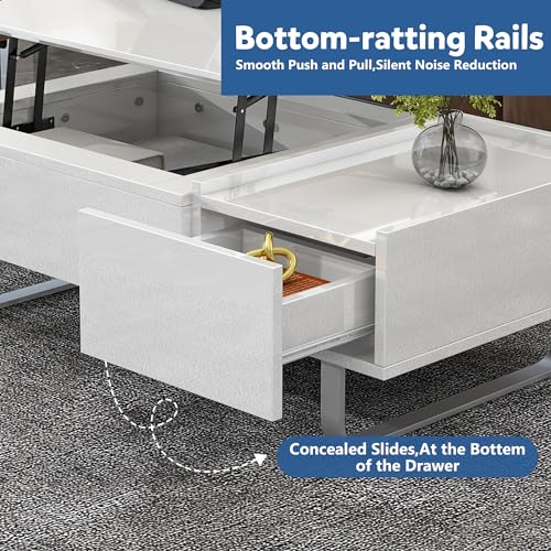 Black Lift Top Coffee Table with Storage and Hidden Compartment J298447
