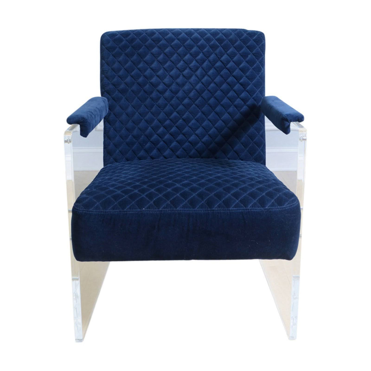 Navy Acrylic Velvet Accent Chair D30314