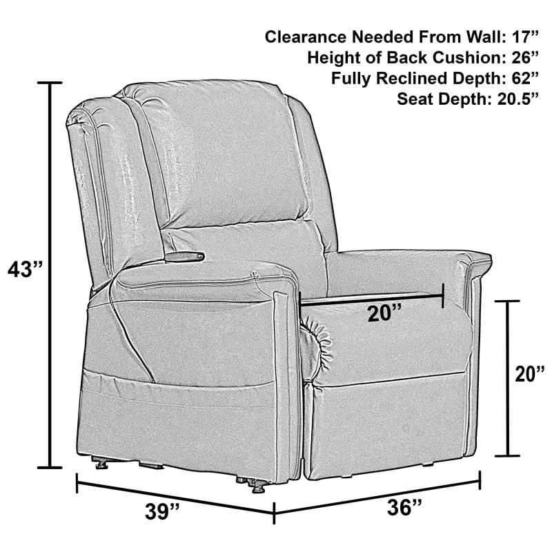 Brown PU Power Lift Recliner S8338