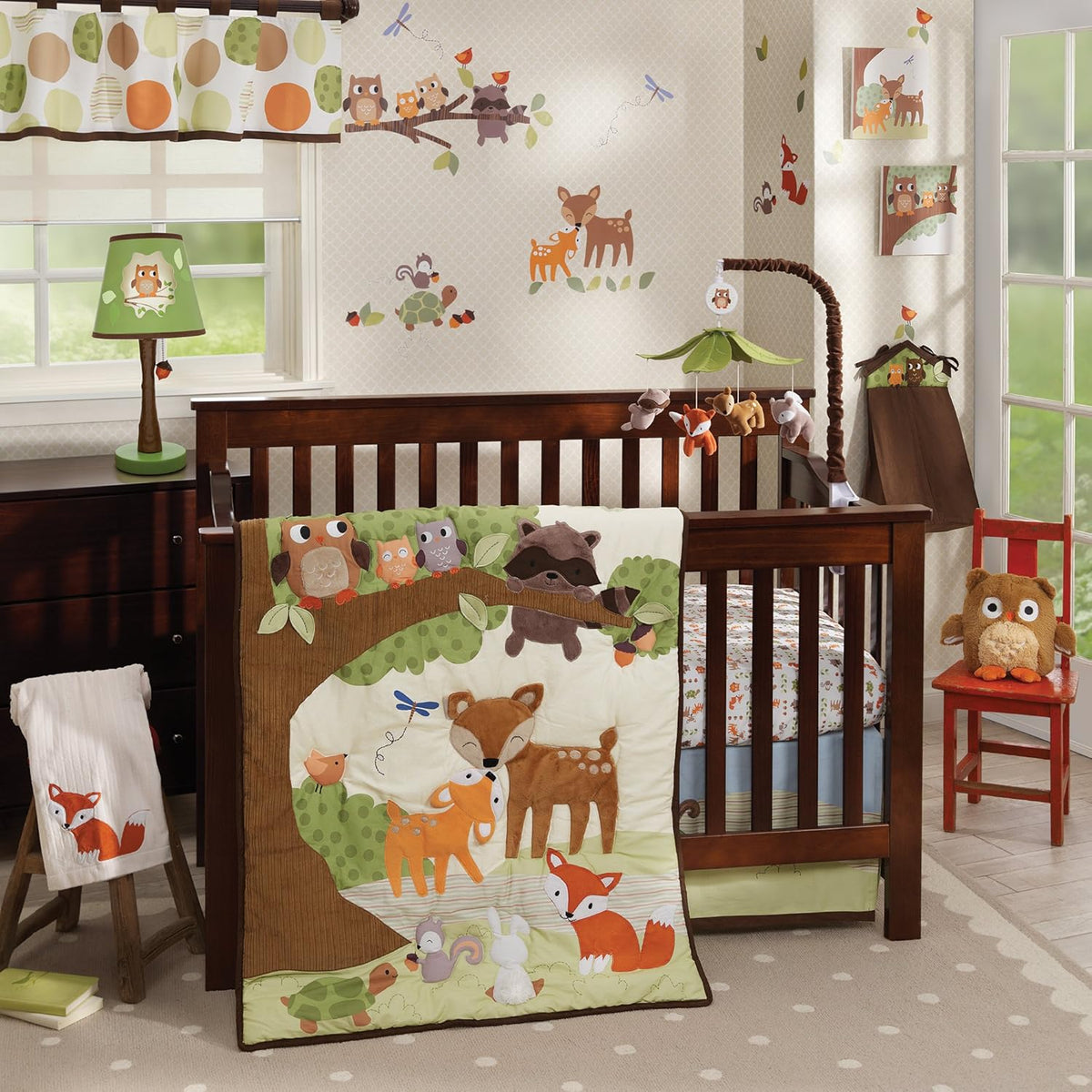 Multicolor Forest Animals Musical Baby Crib Mobile I77848