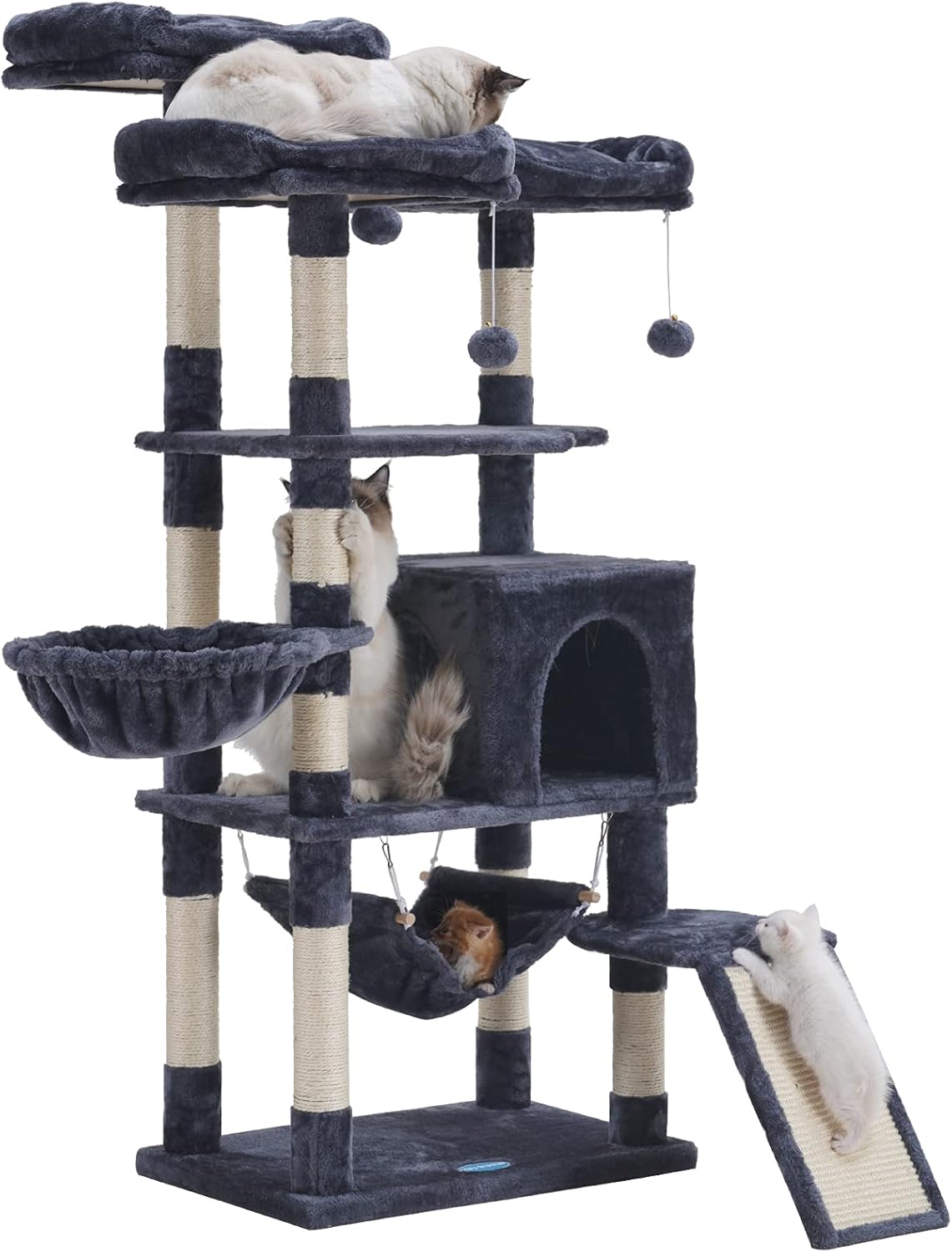 Smoky Gray Cat Tree with Scratching Posts V7647