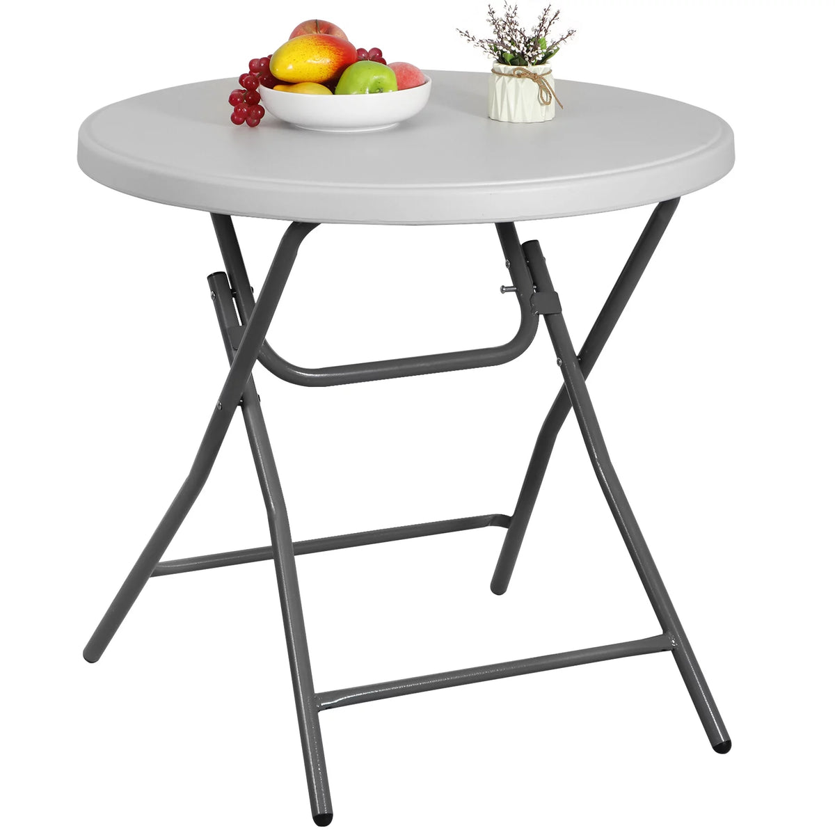 White 32" Round Plastic Dining Table Y633