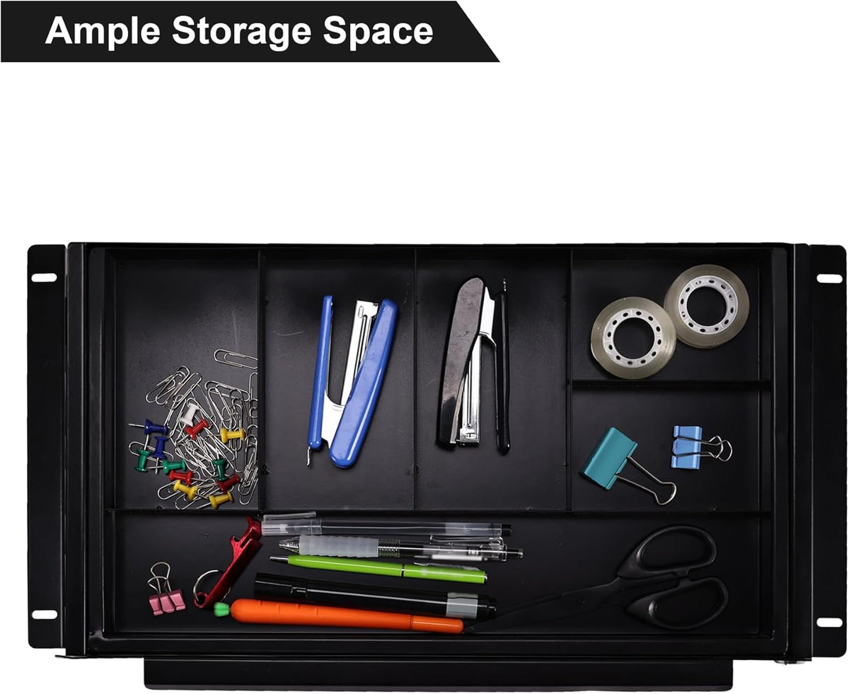 Under Desk Pull-Out Drawer with Lock Metal Pencil Drawer L4603