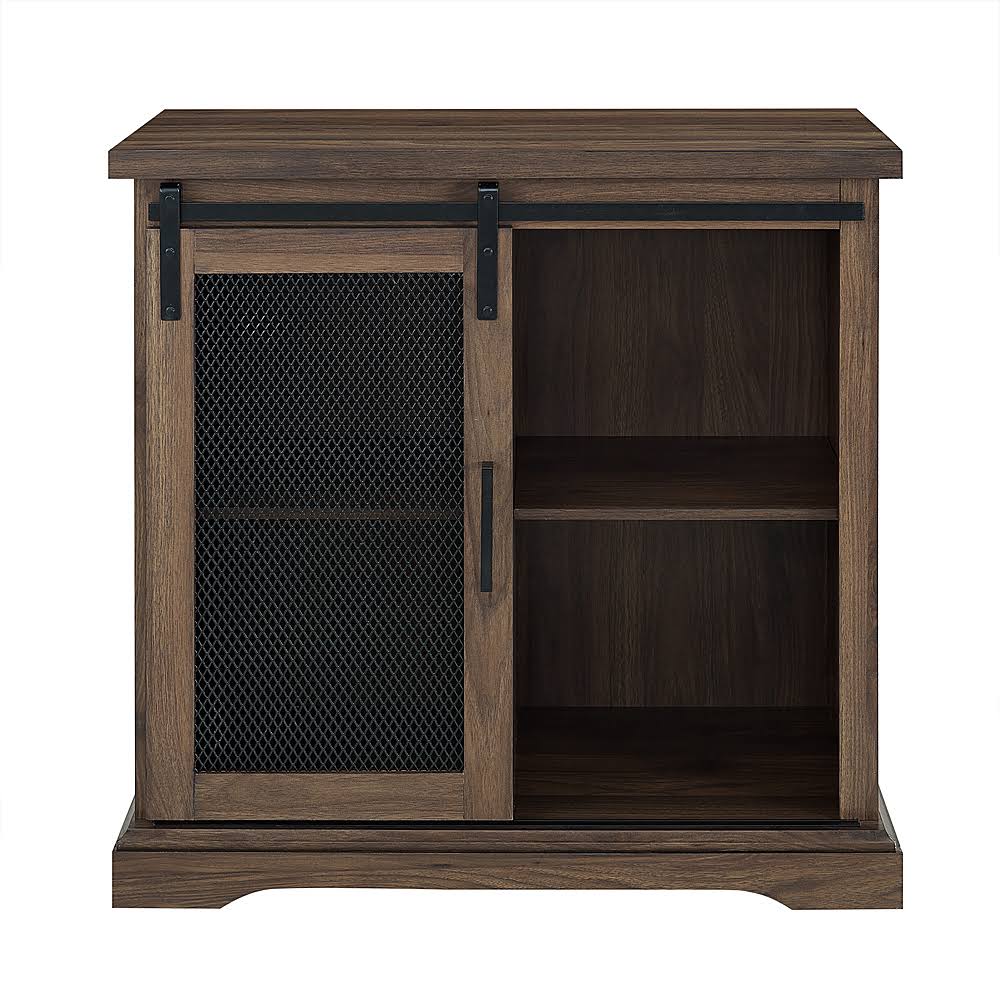 Dark Walnut Sliding Metal Mesh Door Buffet Cabinet Z82500