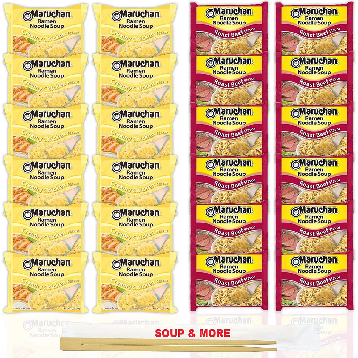 Instant Noodle Soup Variety, 2 Flavors, 24 Packs W340