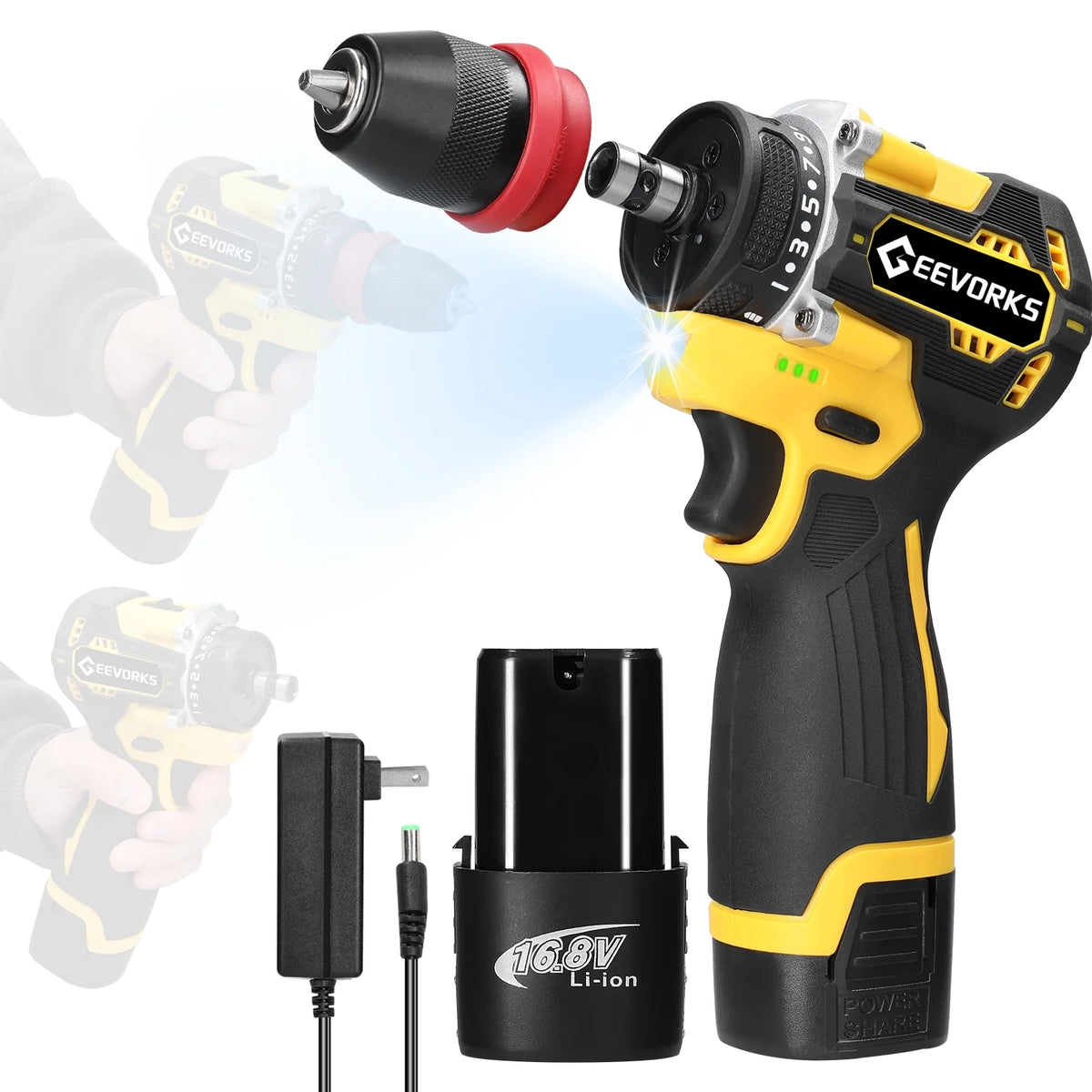 16.8V 2in1 Lithium Electric Screwdriver 45Nm Torque V2316