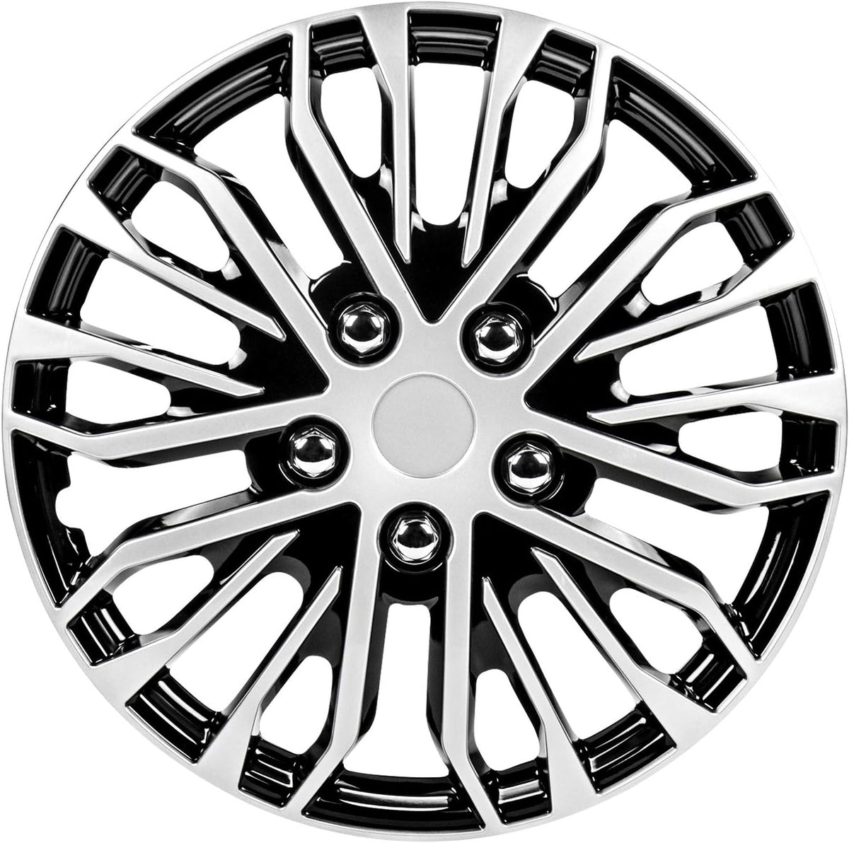 17 Inch Black and Silver Universal Wheel Covers, Set of 4 H32508
